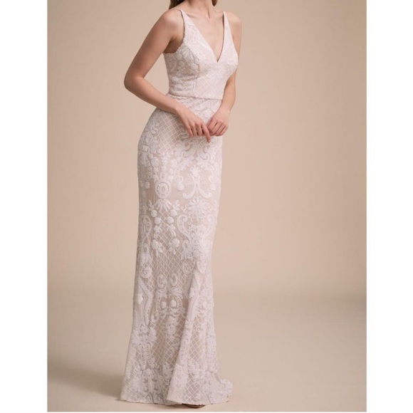 BHLDN Dresses & Skirts - BHLDN Jennings Lace Wedding Gown Size 12 Bridal Dress